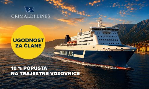 AMZS člani z 10-odstotnim popustom na trajekte Grimaldi Lines po Sredozemlju