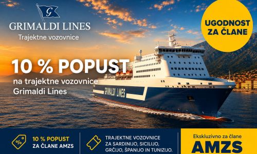 AMZS člani z 10-odstotnim popustom na trajekte Grimaldi Lines po Sredozemlju